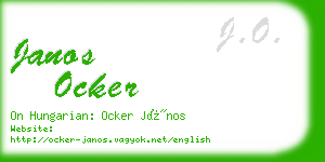 janos ocker business card